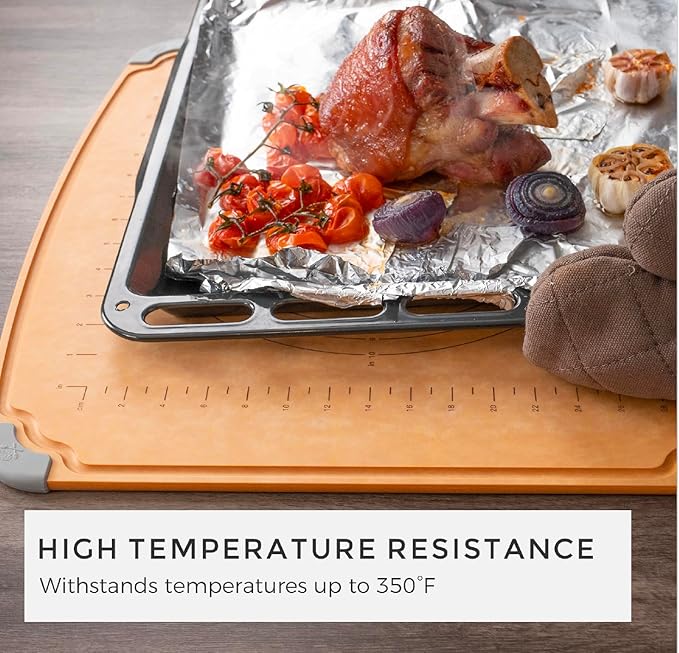 Elihome Essential Baking Pastry & Cutting Board for Kitchen, Wood Fiber Cutting Board for Kitchen, Knife Friendly, Dishwasher Safe, Non-Slip Feet, Juice Groove, Non-Porous, Eco Friendly, 15" x 18"