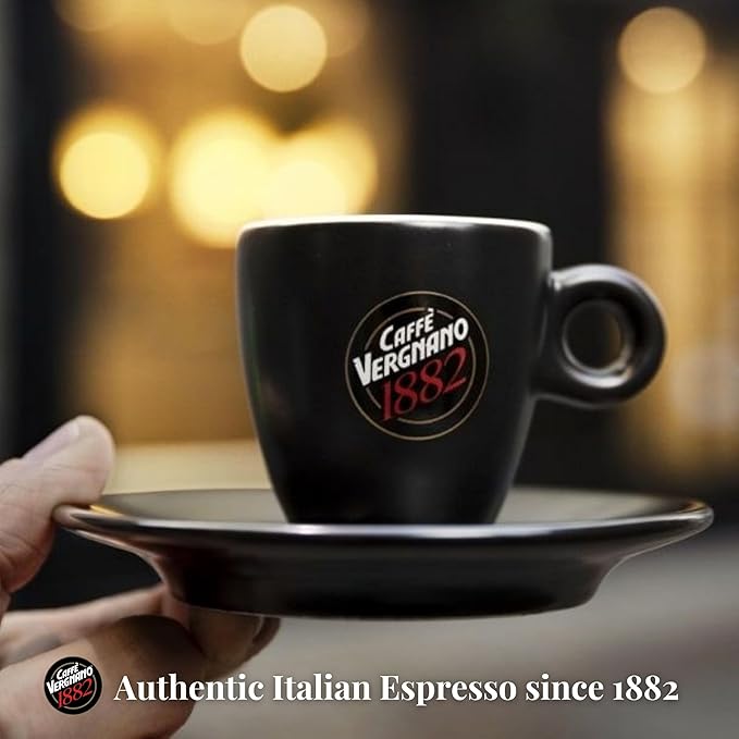 Caffe Vergnano 1882 Antica Bottega Whole Bean Arabica Medium Roast Espresso, 1.1 lbs Bag - Italian Coffee Beans with notes of Chocolate, Nuts & Caramel, Intensity 5/10-500g Bag (6 Pack)