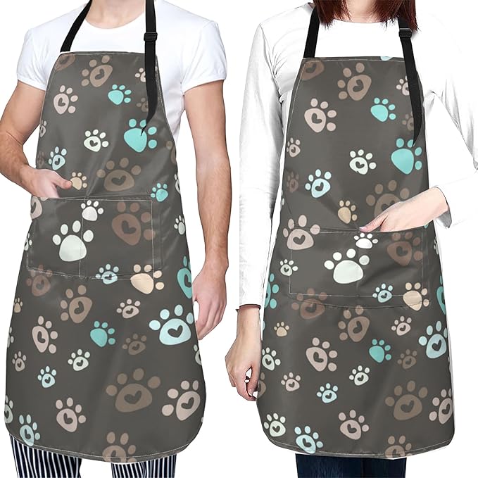 Funny Animal Apron with 2 Pockets Waterproof for Men Women Kitchen Garden Decor
