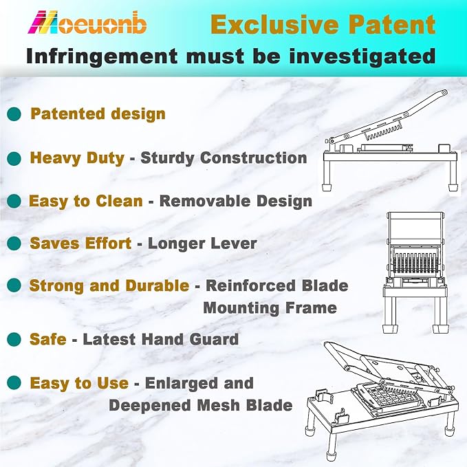 All-in-1 Vegetable Chopper with 8 Blades - Mandoline Slicer-Pro Food Chopper with Container - Veggie Salad Onion Chopper - Potato Dicer French Fry Cutter - Cheese Grater - Stainless Steel material