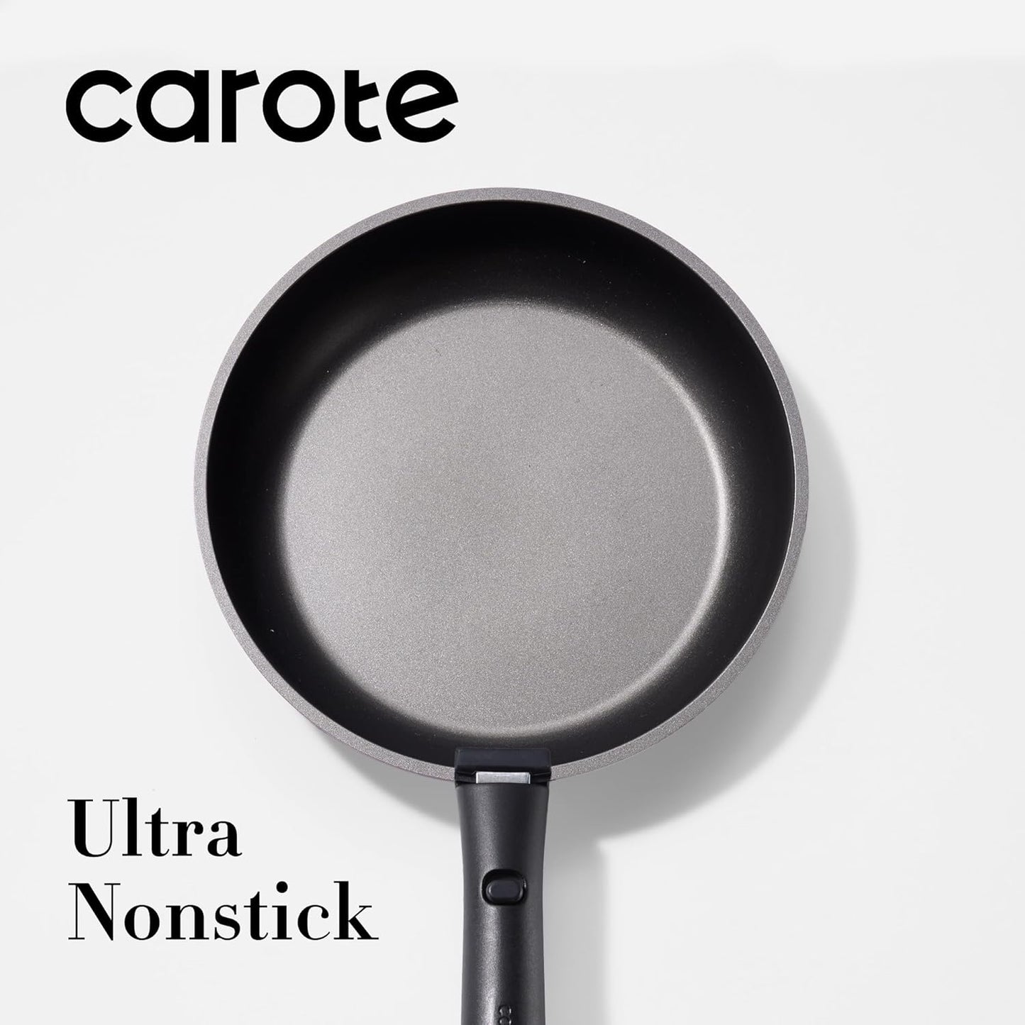 CAROTE 4pcs Non Stick Frying Pans, 8"+10"+12” Frying Pan Egg Pan Omelet Pans with Detachable Handle, Nonstick Cookware, PFOA Free, Induction Compatible & Oven Safe, Dishwasher Safe, Black
