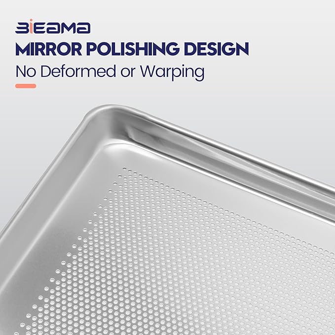 12 Pack Full Size 18" x 26" Aluminum Baking Sheet Pan Perforated, Commercial Bakery Equipment Cookie Sheets, NSF Approved Baking Tray