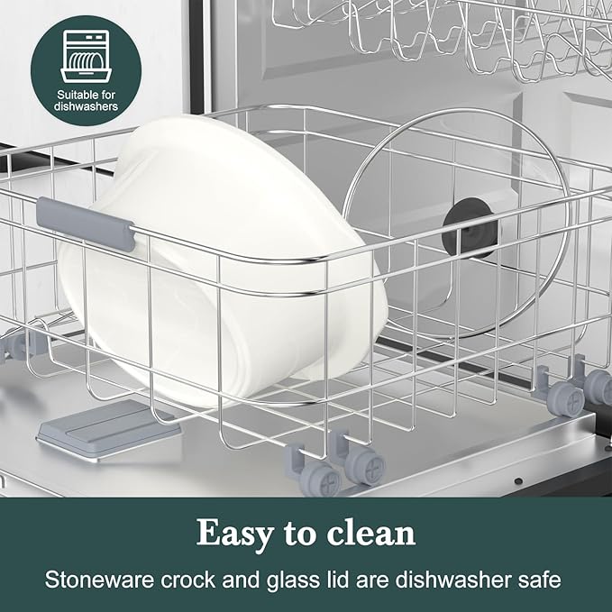 HOMECOOKIN 8-Quart Programmable Slow Cooker with Timer Keep Warm - Small Kitchen Appliance for Family Dinners - Serves 6+ People (White)