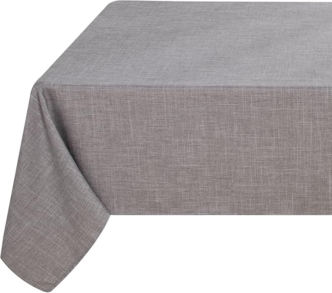 Fitable Faux Linen Tablecloth Rectangle 60 x 120 Inch - Rustic Fabric Table Cloth for 8 Foot Tables, Stone Faux Burlap Table Cover for Kitchen Dining, Party, Farmhouse