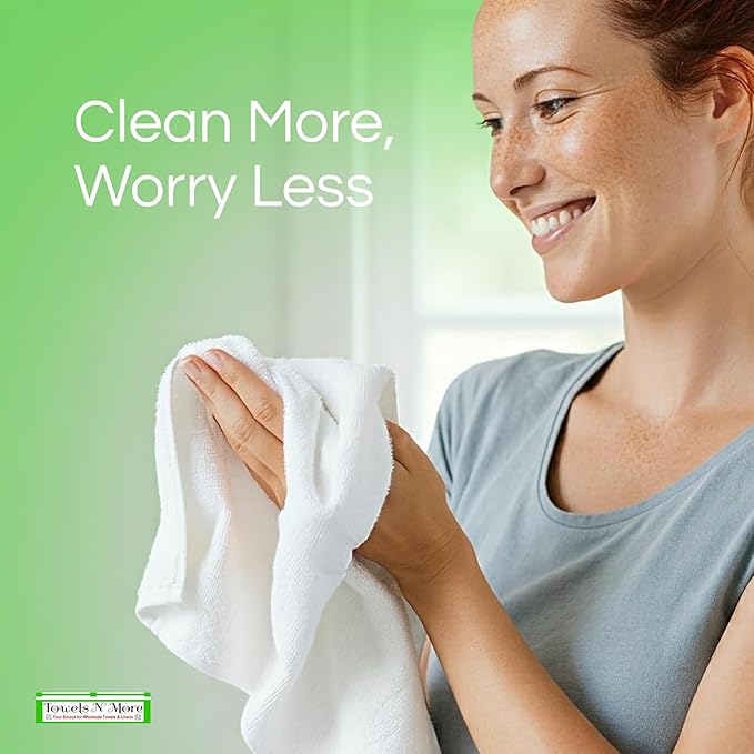 Towels N More 24 Pack 16x19 Bar Mop Towels White Absorbent Cotton Kitchen Towels - Quick Drying Towels - for Home, Restaurant, Bar Glass Cleaning Towels, Chef/Cook Etc. 30 oz