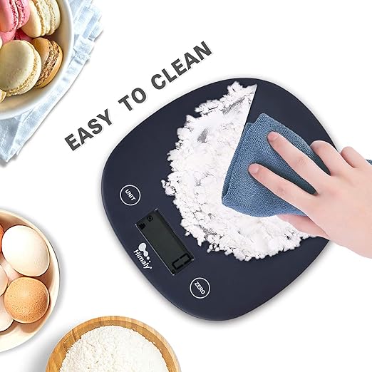 Digital Food Scale, 11 lbs/5kg Multifunction Kitchen Scale Measures in 4 Units for Cooking and Baking, Lightweight Food Liquid Scale with Easy Reading LCD Display