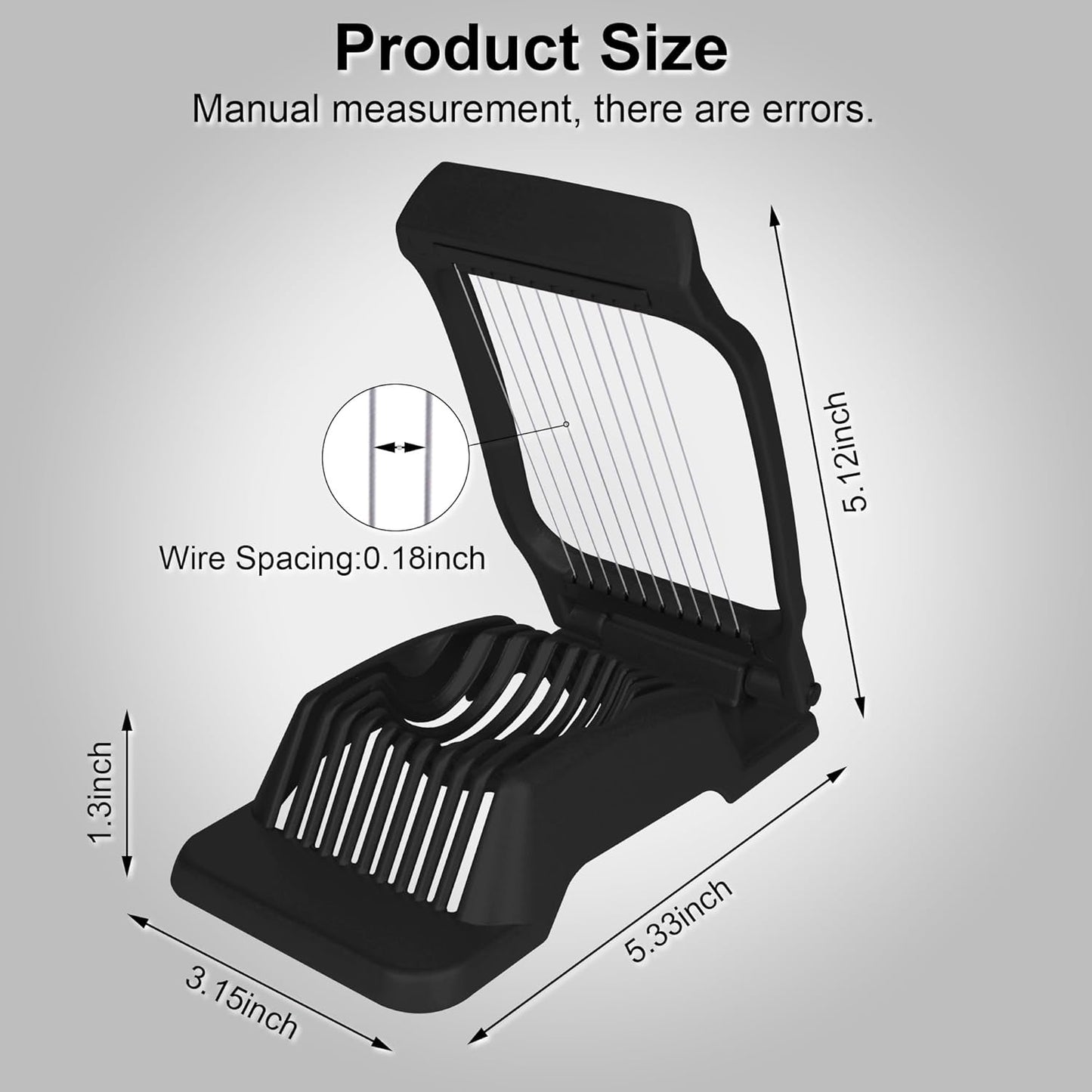 Egg Slicer for Hard Boiled Eggs Egg Cutter Strawberry Slicer (Black)