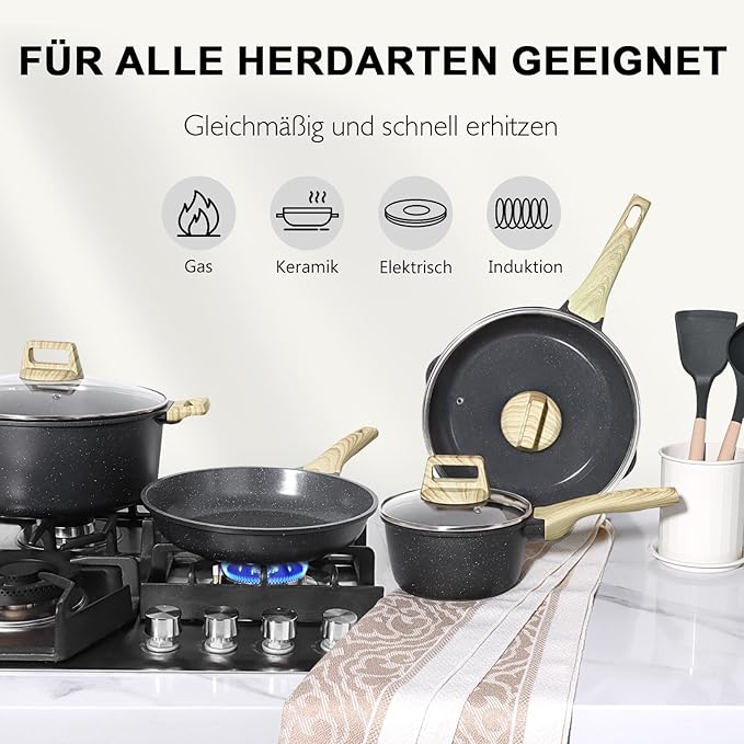 GIPP 22 Piece Ceramic Nonstick Pots and Pans Set- Cookware Non Stick Set, Non-toxic Healthy Kitchen Cooking Set w/Frying Pans Set, Dishwasher Safe, PFAS PTFE PFOA PFOS Free