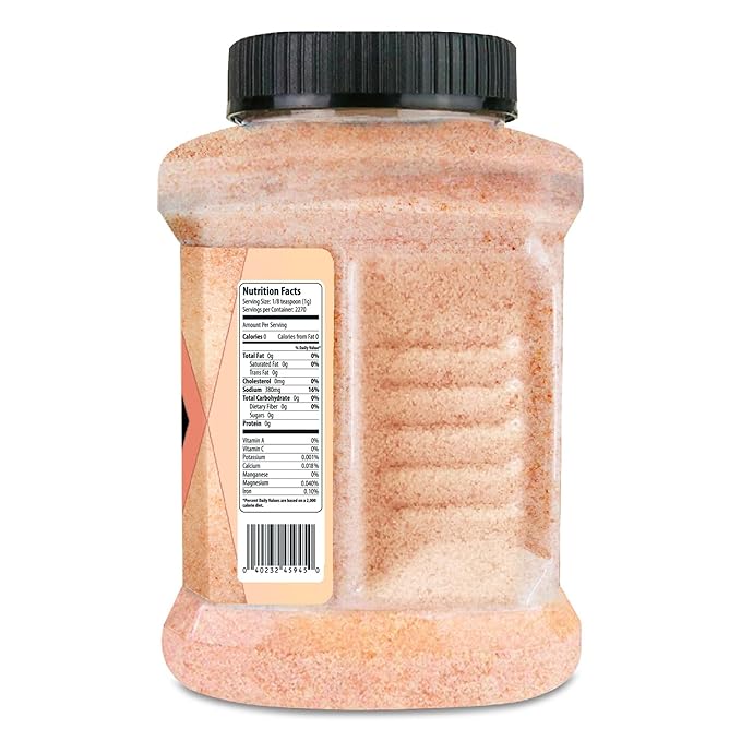 HERBION Naturals Himalayan Pink Salt Jar Fine Grain, GMO Free, Supreme Quality Chemical Free, Vegan, Kosher Certified, Fine Grain All Natural Salt, Triple Washed in Spring Water, 5 lbs