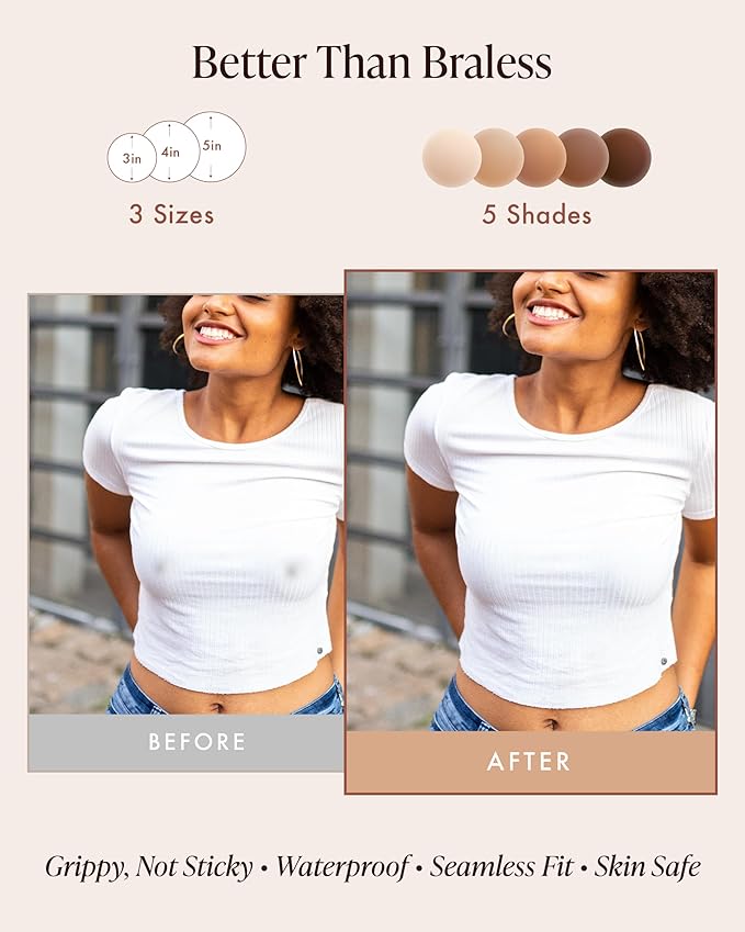 Grippy Not Sticky Nipple Covers - Cakes Reusable Non Adhesive Nipple Pasties for Women - Silicone Bra Inserts