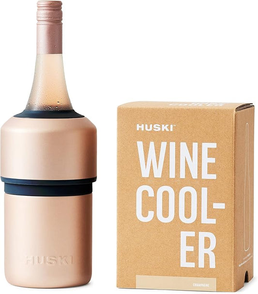 Huski Wine Chiller | Award Winning Iceless Design | Keeps Wine Cold up to 6 Hours | Wine Accessory | Next Generation Ice Bucket | Fits Some Champagne Bottles | Perfect Gift for Wine Lovers (Champagne)