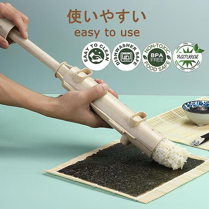 Sushi Making Kit, Sushi Bazooka, Sushi Maker, Bamboo Sushi Rolling Mat For Beginners