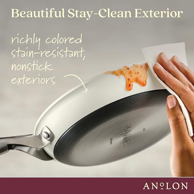 Anolon Achieve Hard Anodized Nonstick Frying Pan/Skillet, 10 Inch, Cream