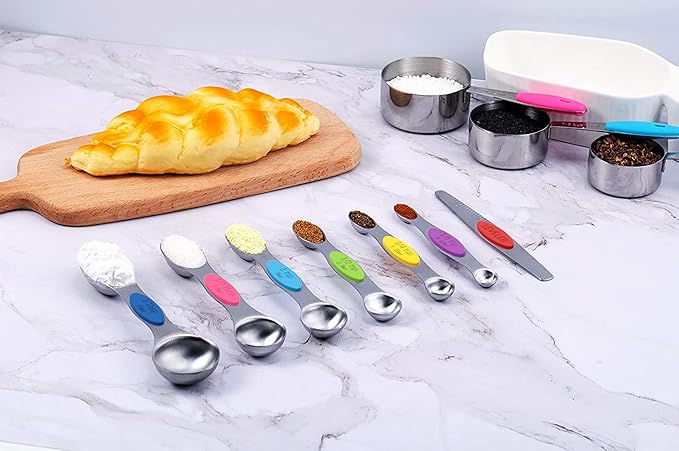TILUCK Measuring Cups and Spoons Set, Stainless Steel, Kitchen Utensils for Cooking and Baking (13, Colorful)