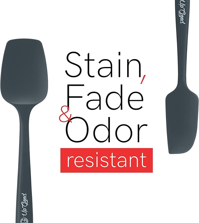 UpGood Silicone Spatula Set 600°F - High Heat Resistant Nonstick, Small and Large Kitchen Spatulas - Flexible BPA Free Professional Grade Cookware - Utensils for Cooking, Baking, Mixing(4 Pcs, Grey)