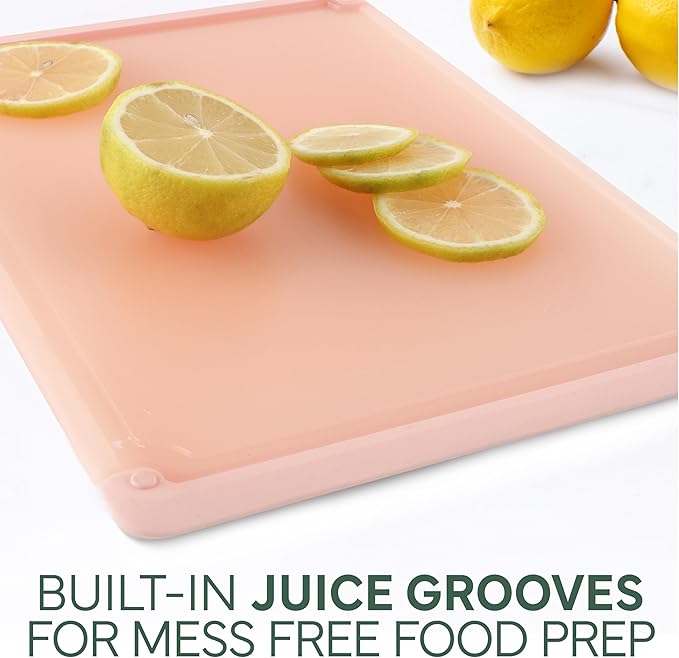 COOK WITH COLOR Extra Large Cutting Board Set, Jumbo-Sized Boards with Rubber Border for Enhanced Cooking Experience, 3-Piece, Blue/Teal