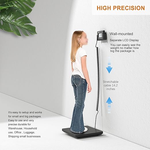 Shipping Scales 440lbs x 1oz Highly Accurate Postal Scales Ultrathin ABS Large Platform,Superlight Postal Scales for Shipping Packages,Small Business,Post Offices,Luggage Scale Battery and Adapter