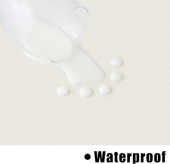 homing Rectangle Vinyl Tablecloth, Waterproof Spillproof Plastic Flannel Backed Table Cloth, Wipe Clean Table Cover for Dining, Buffet Parties and Camping (Beige, 60" x 102")