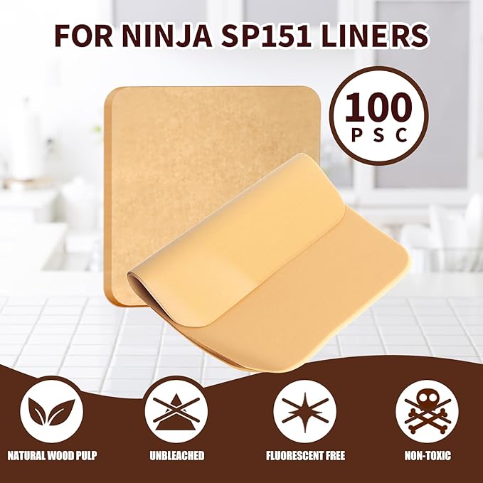 Air Fryer Parchment Paper for Ninja 8-in-1 Flip Toaster Oven SP151, 100PCS Air Fryer Disposable Liners for Ninja Foodi Airfryer Combo