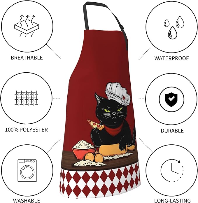 Funny Animal Apron with 2 Pockets Waterproof for Men Women Kitchen Garden Decor