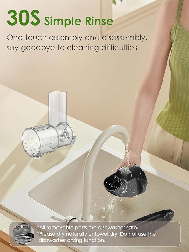 Vegetable Juicer for Celery Wheatgrass Spinach Ginger, Fruit Juicer Machines Slow Masticating Cold Press Juice Extractor Pulp Separated, Quiet Motor, Dishwasher Safe, Easy To Clean, BPA Free