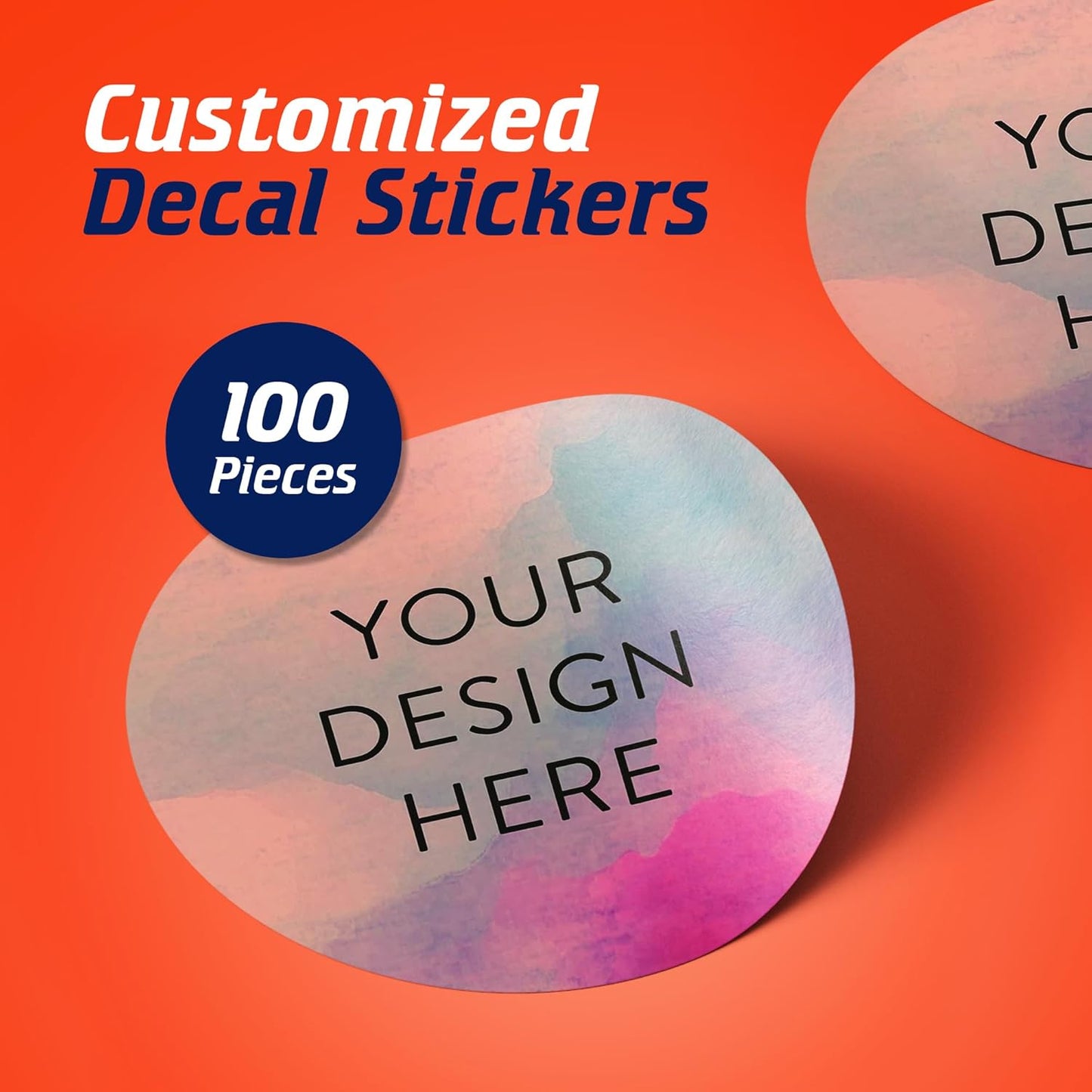 100 Custom Vinyl Stickers - Upload Your own Image, Text, Design, Logo - Personalized Logo Labels for Handmade, Packaging, Bottle, Jars, Candle, Brand Stickers (Rose, 6x6)