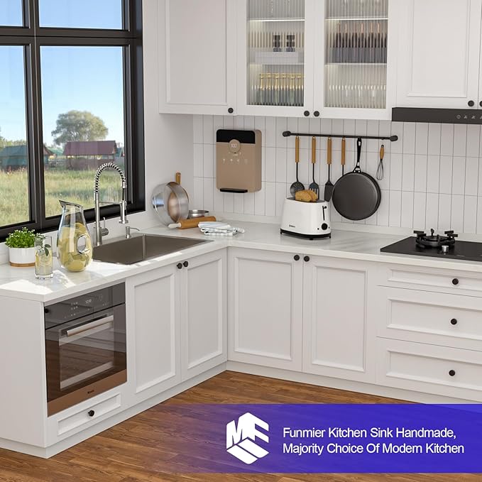 33 x 22 Drop In Kitchen Sink - 33 Inch Topmount Kitchen Sinks Stainless Steel 16 Gauge Single Bowl Above Counter Handmade Basin with Offset Drainer