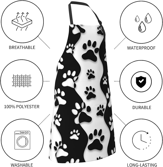 Funny Animal Apron with 2 Pockets Waterproof for Men Women Kitchen Garden Decor