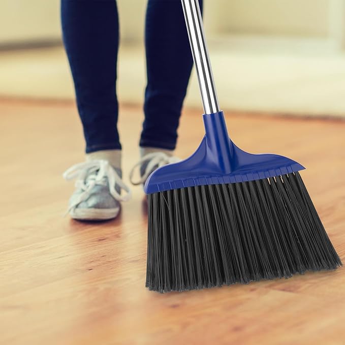 Kefanta 4 Pack Heavy Duty Broom Indoor/Outdoor Commercial Brooms Angle Broom 53 inches for Courtyard Garage Restaurant Lobby Patio Shop Home Kitchen Office Floor
