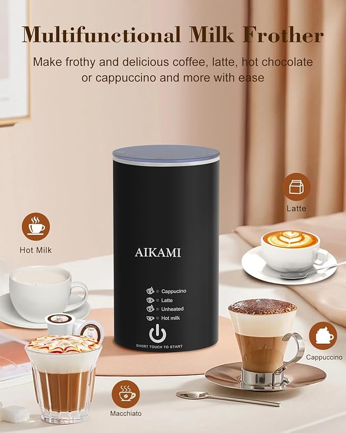 4 IN 1 Single Serve Coffee Maker with Milk Frother and Coffee Grinder, Coffee Maker for K Cup and Ground Coffee, with 30 oz Removable Water Reservoir, 6 to 14 oz. Brew Sizes, Coffee Machine for Home