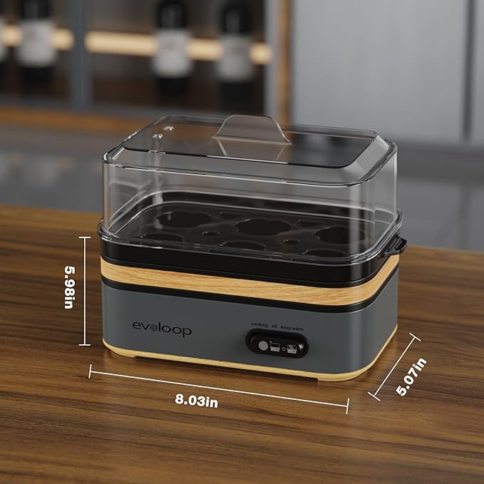 Rapid Egg Cooker Electric 6 Eggs Capacity, Soft, Medium, Hard Boiled, Poacher, Omelet Maker Egg Poacher With Auto Shut-Off, BPA Free