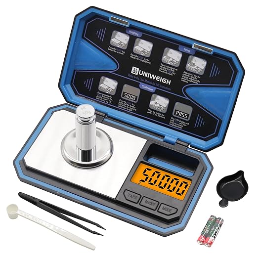 Digital Pocket Scales 50g/0.01g,Digital Gram Scales,Mini Food Scale with Calibration Weight for Food,Powder,Coffee,Coins,Small Items,Jewellry Scale (Battery Included)-Blue
