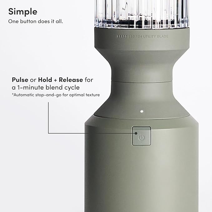 Beast Mega 1200 Plus | Premium Countertop Blender | Smoothies, Shakes, Sauces, Dips, Soups | Blends Ice and Frozen Fruit | XL Vessel | With Extra Vessels, Straw System | 1200W | (Sage, 120V)