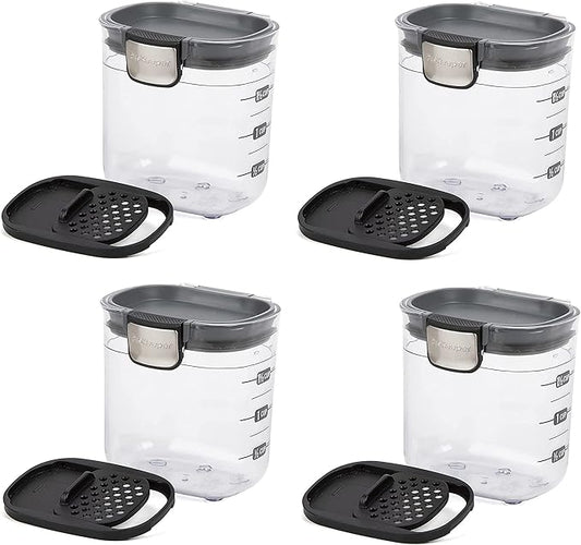 Progressive PKS-401 1.5 Cup Mini Prokeeper+ Airtight Silicone Seal Storage Container Great For Spices & Baking Acessories (4- Piece)