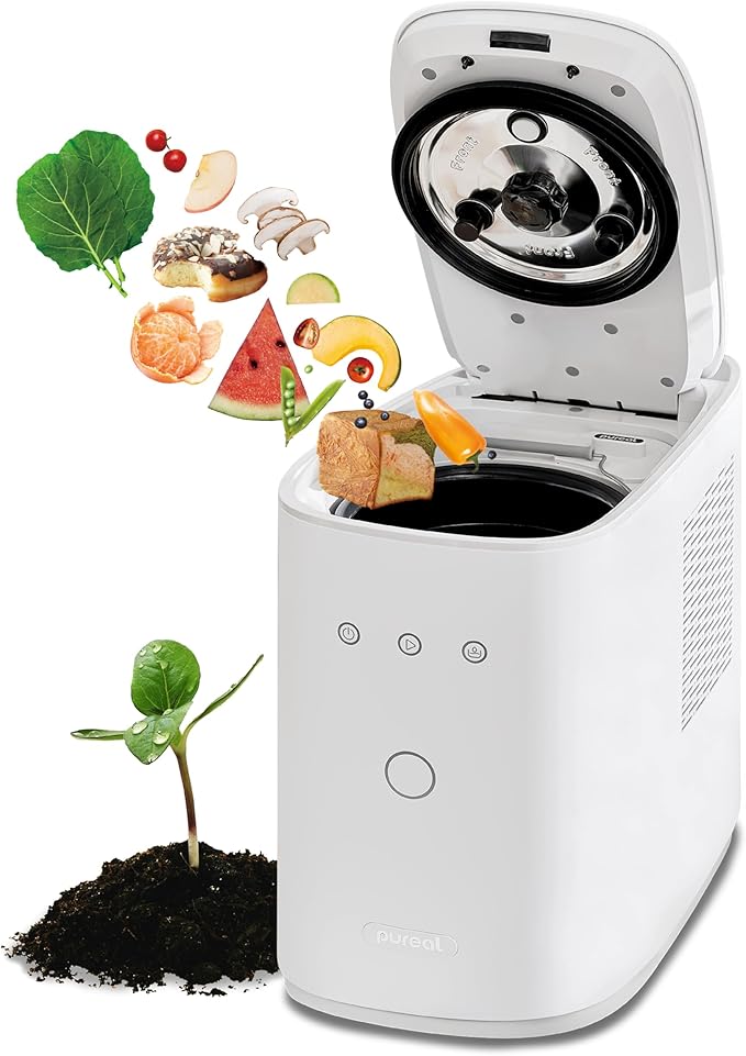 Premium Electric Composter for Kitchen - Electric Food Waste Composter, 3L Large Capacity, Odorless for Kitchen, Low Noise, Auto-Cleaning Mode