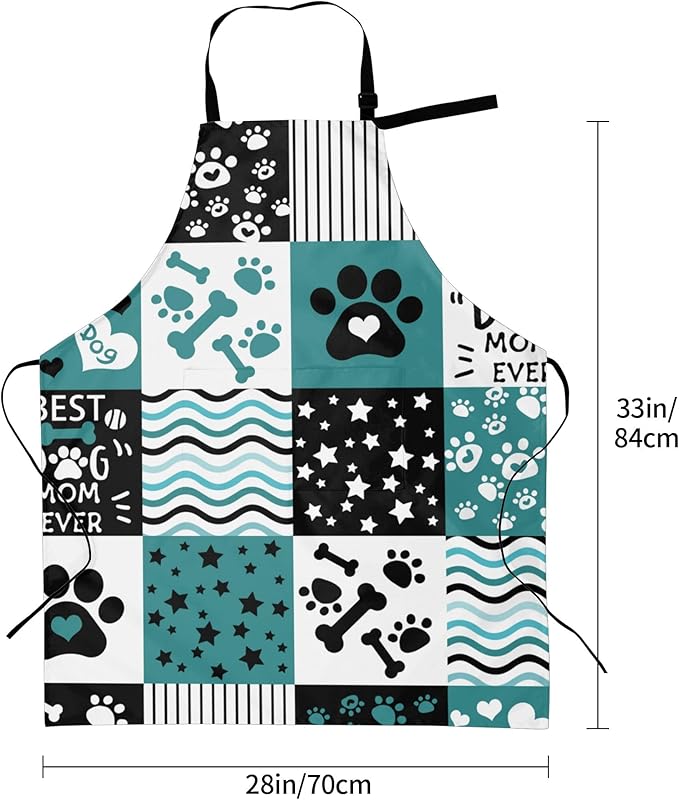 Funny Animal Apron with 2 Pockets Waterproof for Men Women Kitchen Garden Decor