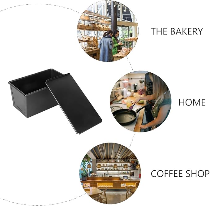 Luxshiny Stainless Steel Loaf Pan with Lid 7.08X4.25X3.54 Inch Non-Stick Pullman Bread Baking Mold for Homemade Toast and Sandwich Bread