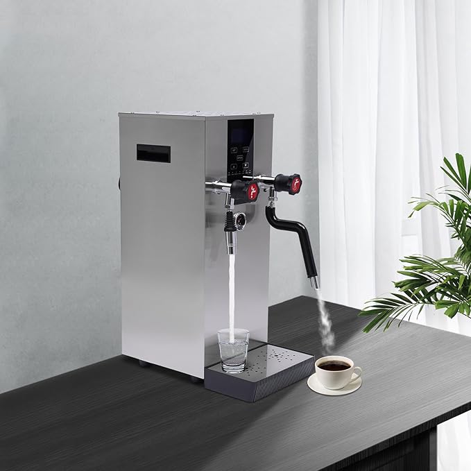 4 in 1 LCD Screen Display Electric Milk Foam Machine, 2300W Espresso Coffee Steam Boiling Milk Machine, Intelligent Temperature Control for Tea Coffee Shop Dessert Shop Hotel, 3 Gallon