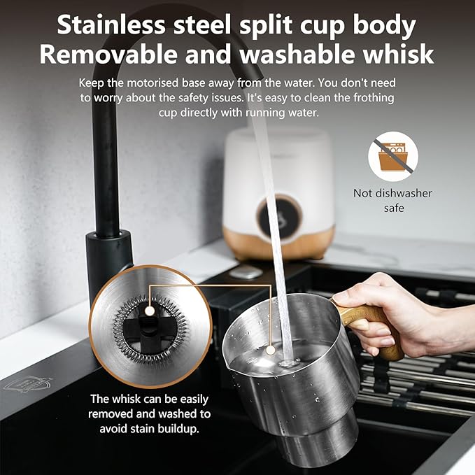 AMZCHEF 8-IN-1 Milk Frother and Steamer 550 Watts, 21 oz Split Stainless Steel Automatic Steamer, Milk's Warmer for Latte, Cappuccino, Hot and Cold Froth, Heated Milk, Hot Chocolate, Baby Food White