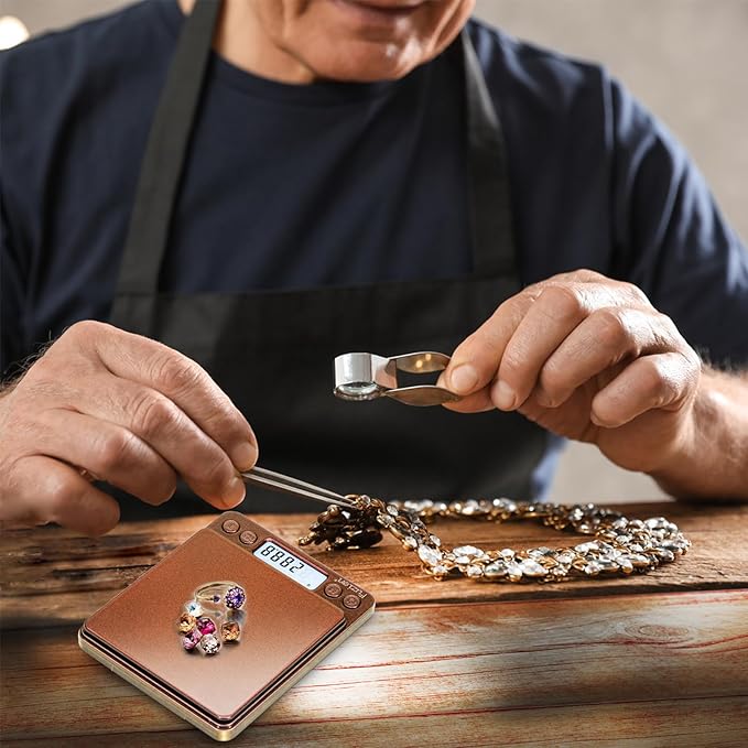 Fuzion Digital Scale .01 Gram Accuracy, 500g Mini Food Scales for Small Jewelry, Gold, Herb, Spice - Weight Gram and Oz