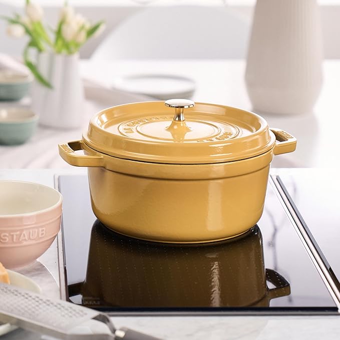 Staub Cast Iron 4-qt Round Dutch Oven - Citron
