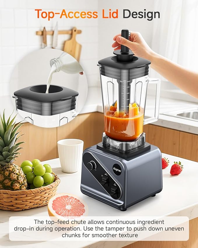 Blender for smoothies, 2000 Peak Watts professional blender, 68oz Large Capacity with 27oz TO-GO cup, Best blenders for kitchen to make smoothies, soups, jams&More, Dishwasher Safe, BPA Free