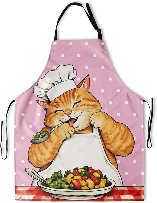 Funny Animal Apron with 2 Pockets Waterproof for Men Women Kitchen Garden Decor