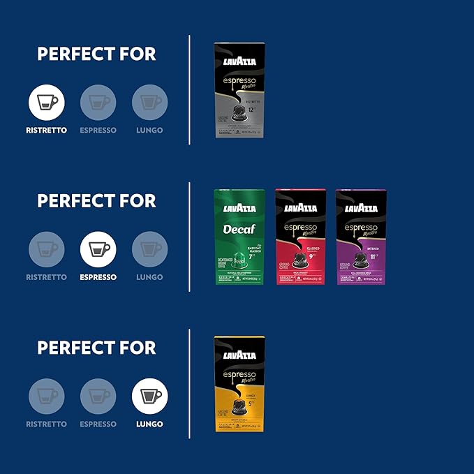 Lavazza Espresso Variety Pack of Aluminum Capsules Compatible with Nespresso* Original Machines, Contains Light, Medium, and Dark Espresso Roast (60 Capsules)