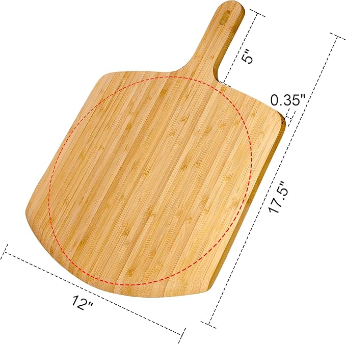 Pizza Peel 12inch 2 pack Bamboo Pizza Paddle Wooden Pizza Peels Pizza Server for Ooni Oven Accessory Pizza Spatula Baking Homemade Cheese Bread Turner Pizza Pre board Pizza Tools Gift