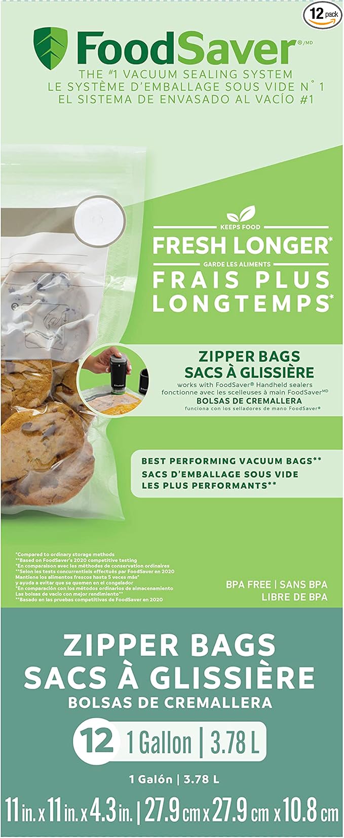 FoodSaver 1-Gallon Vacuum Zipper Bags