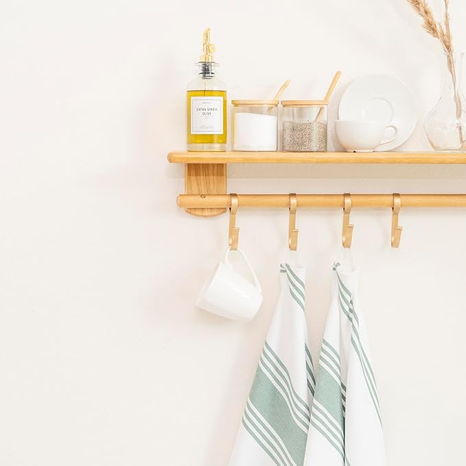 Sage Green Kitchen Towels - 100% Cotton, 6 Pack, 30"x20" Large Size Sage Tea Towels with Hanging Loop - Reusable and Washable Green Dish Towels - Lint-Free and Durable Sage Green Hand Towels