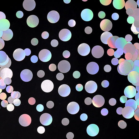 400PC Circle Dots Iridescent Confetti for Birthday Decorations Round Table Scatter for Wedding Baby Shower Bachelorette Bridal Shower Party Supplies