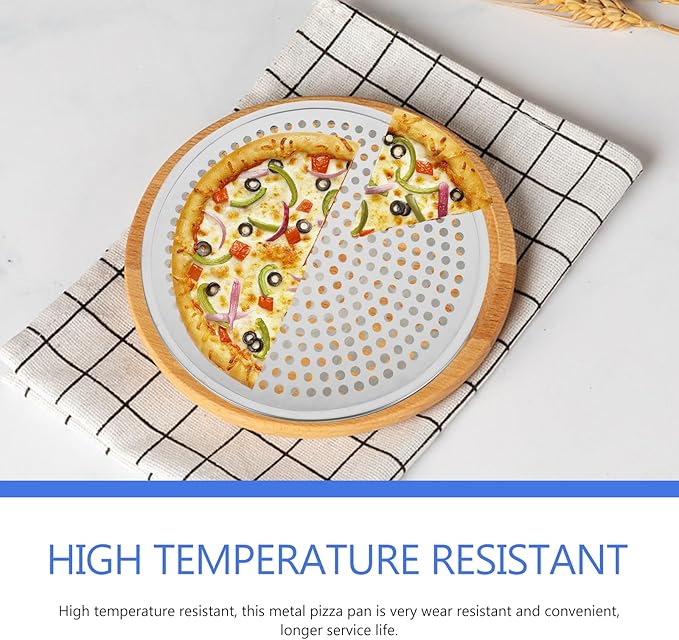 Luxshiny Pizza Pan with Holes 12 Inch Aluminium Alloy Round Pizza Pan for Oven Bakeware Pizza Tray Nonstick Perforated Pizza Crisper Tray Bakeware Cooking Dish for Home Kitchen