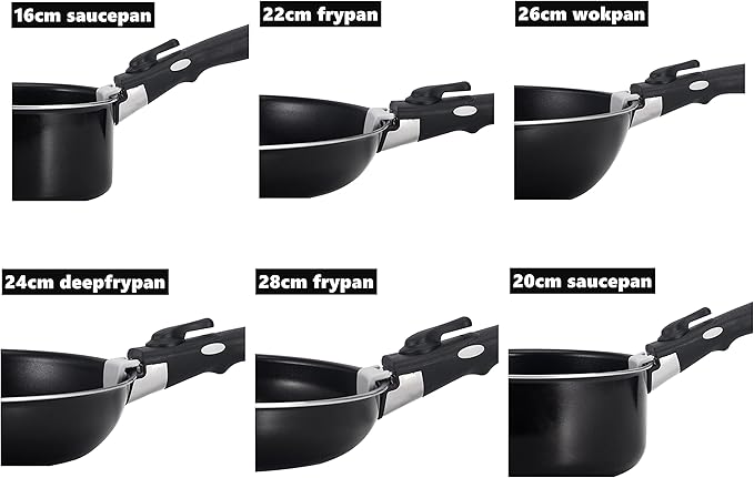 23 Pieces Non-Stick Cookware Set,Stackable Pans and Pots Set with Removable Handles, Space Efficient for RVs and Camping,Oven,Induction,Gas,Electric & Stovetops,Dishwasher Safe